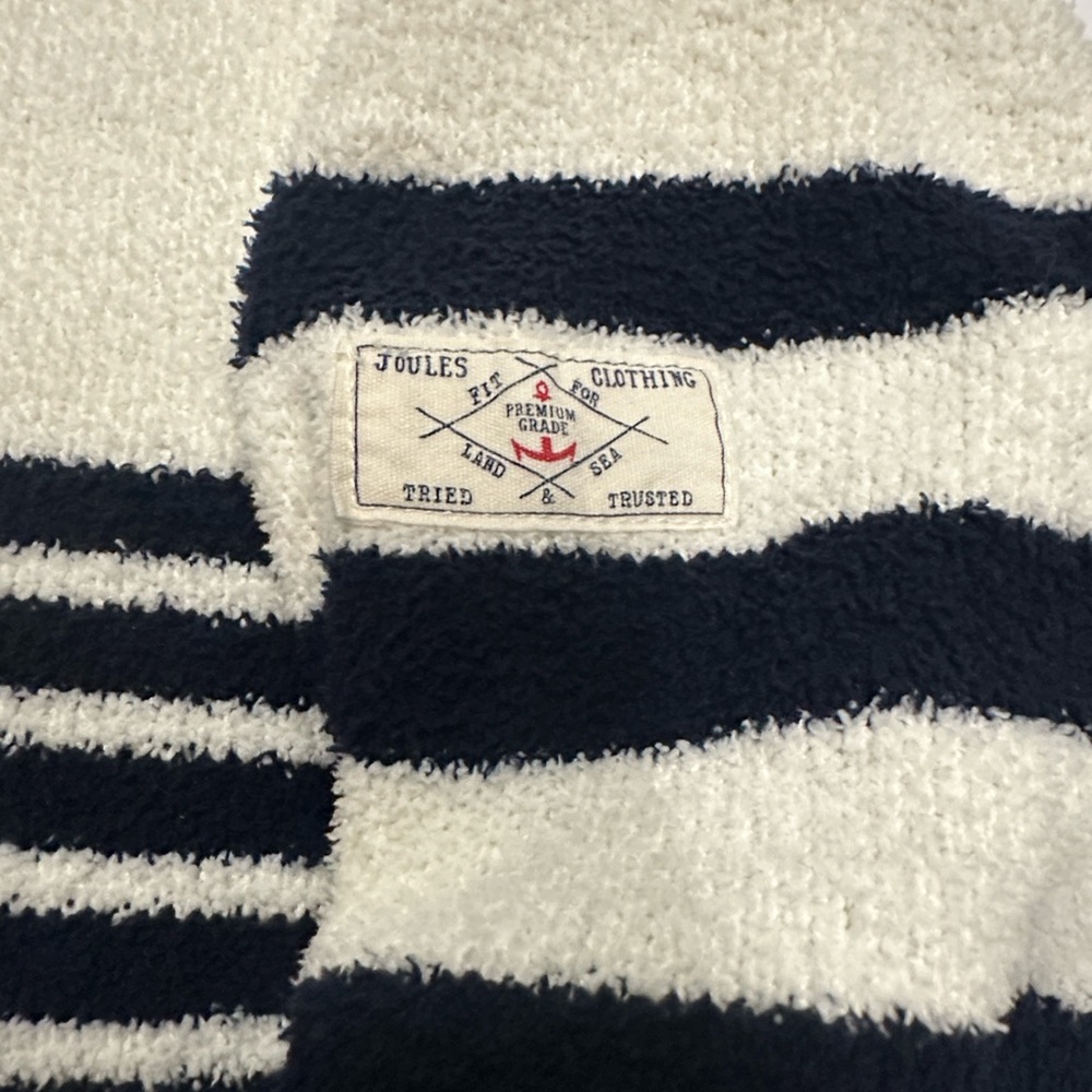 Joules Seaport Chenille Women’s 12 Striped Navy and White Sweater - Picture 4 of 8
